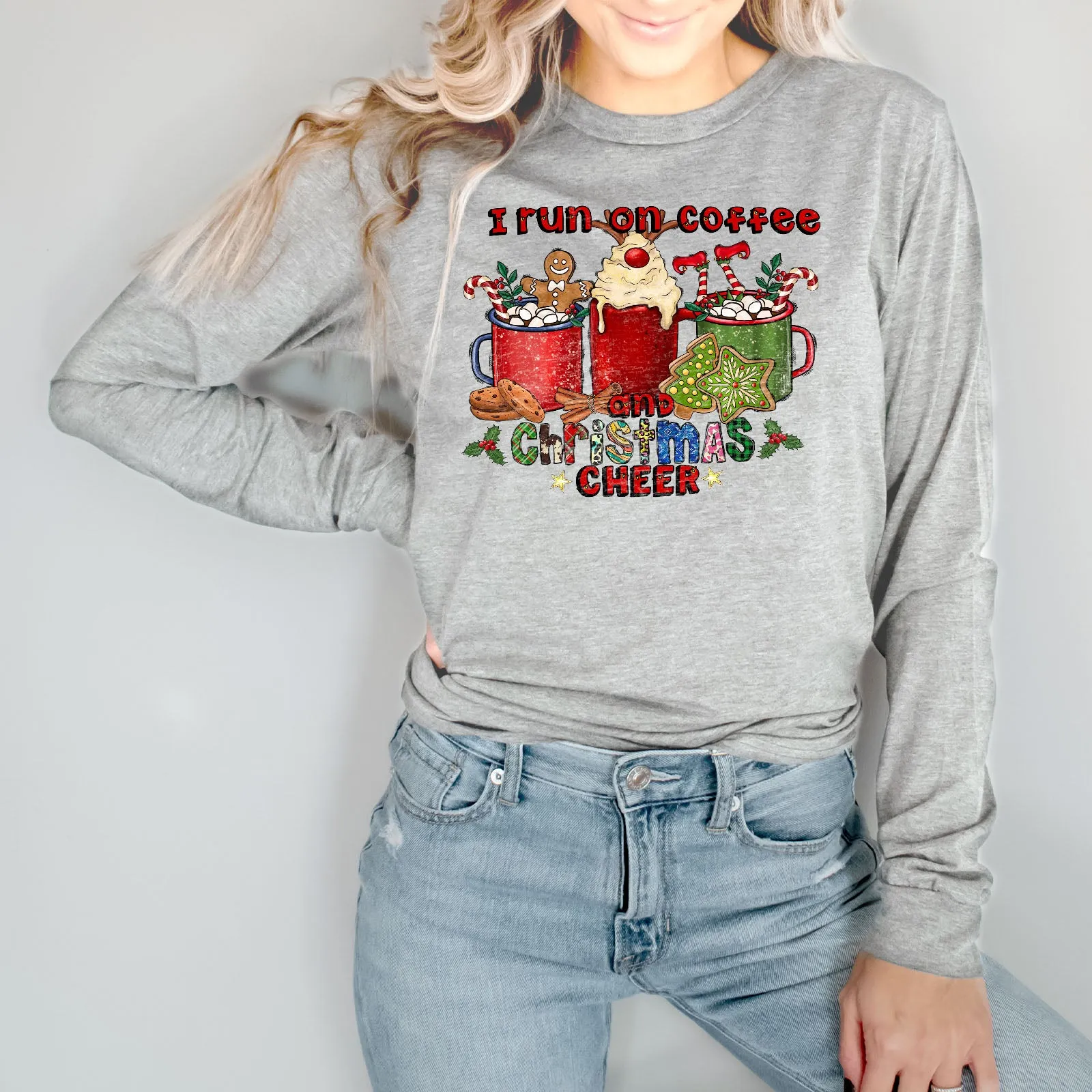 I Run On Coffee And Christmas Cheer Long Sleeve