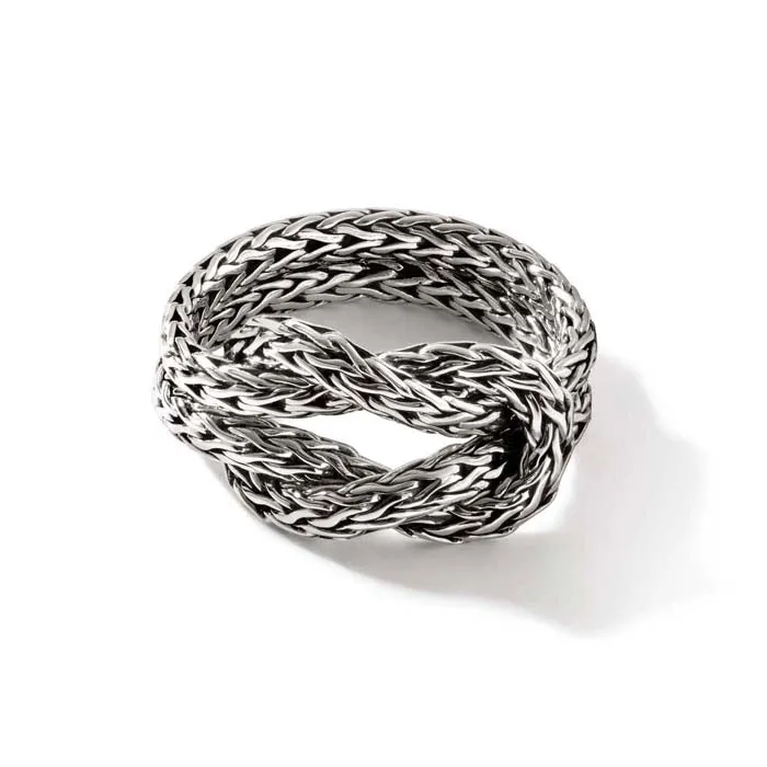 John Hardy Manah Classic Chain Love Knot Ring in Sterling Silver