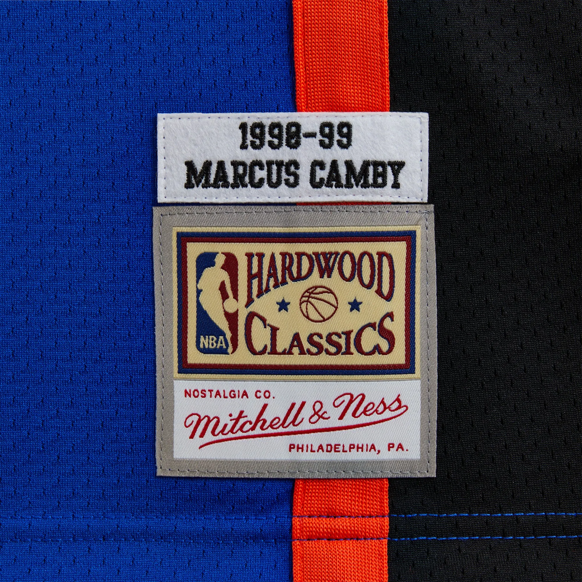 Kith and Mitchell & Ness for the New York Knicks Marcus Camby Jersey - Knicks Blue / Knicks Orange