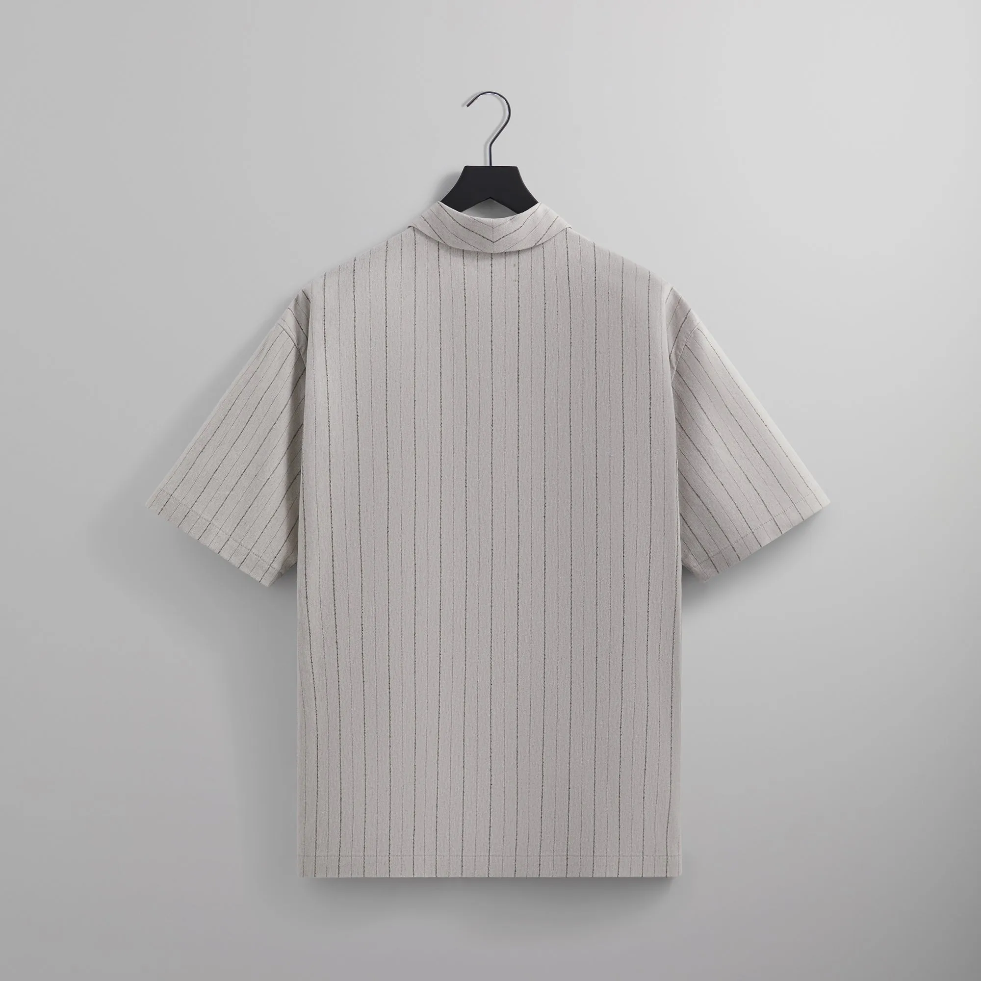 Kith Striped Twill Thompson Crossover Shirt - Light Heather Grey