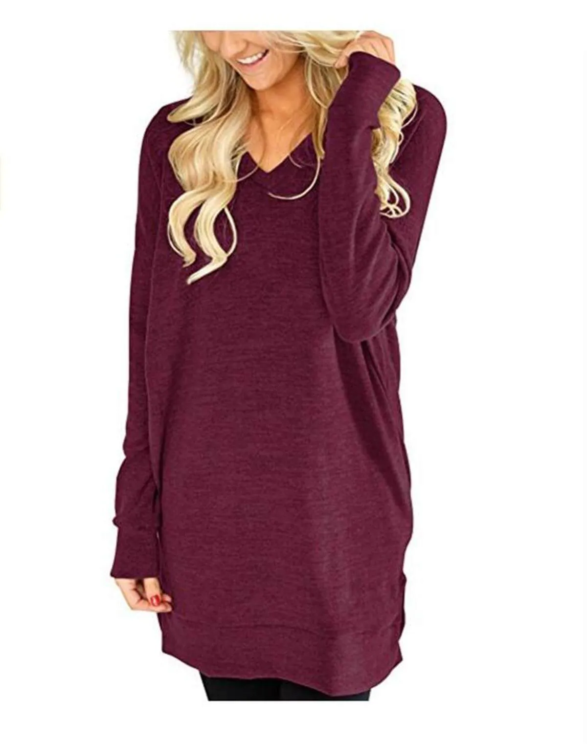 Long Sleeve V Neck T-shirt