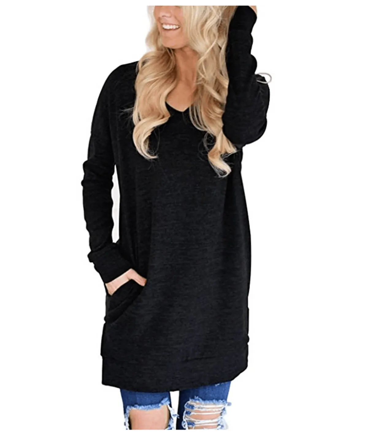 Long Sleeve V Neck T-shirt