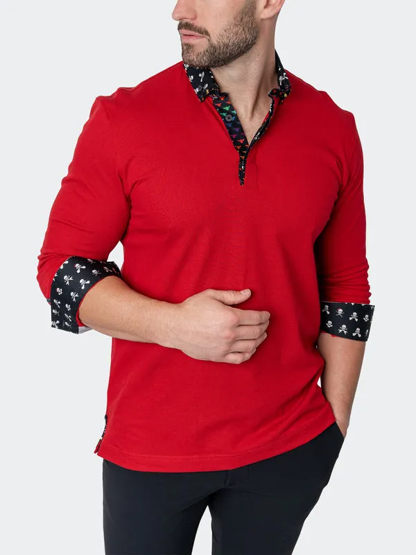 Maceoo Long Sleeves Polo | Polo NewtonSolidHead Red