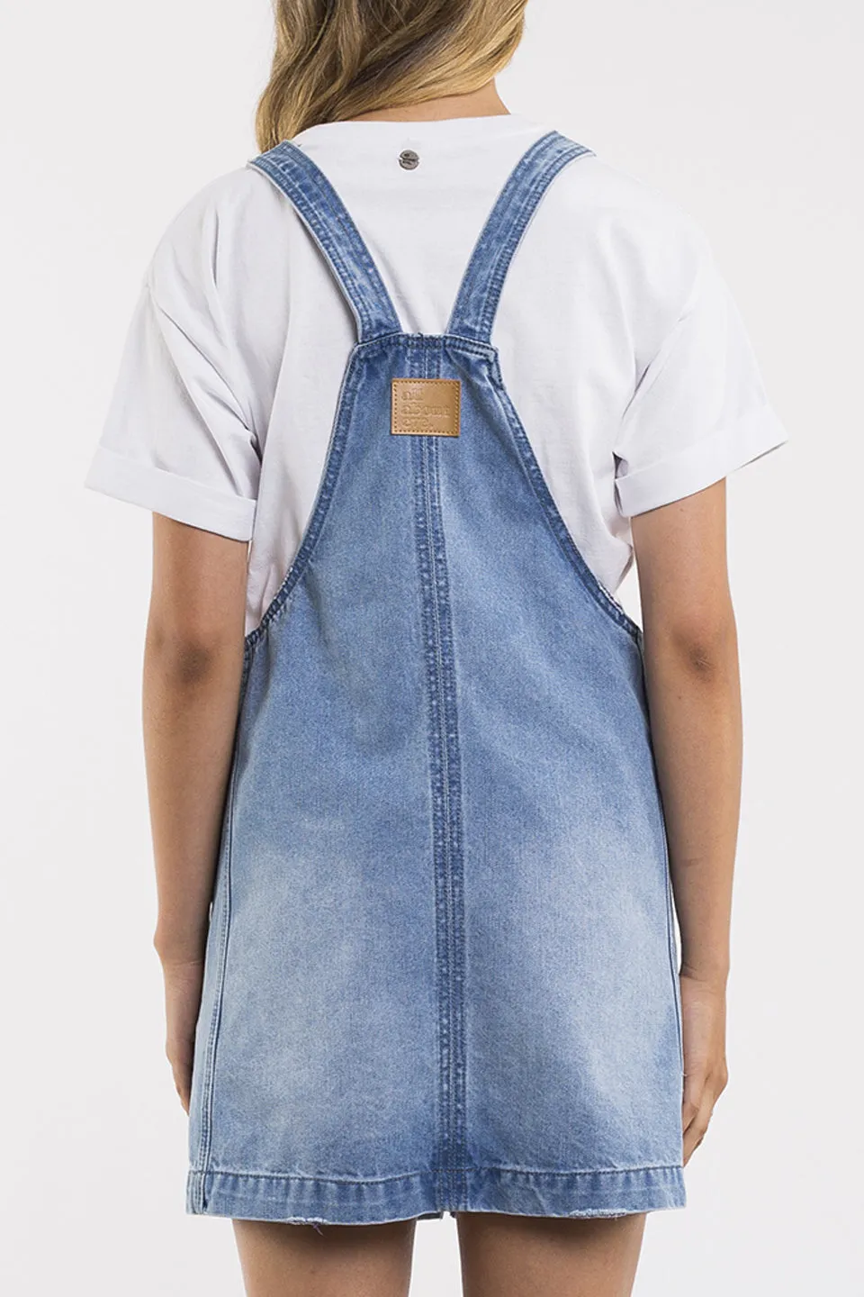 Madeline Blue Denim Pinafore Dress