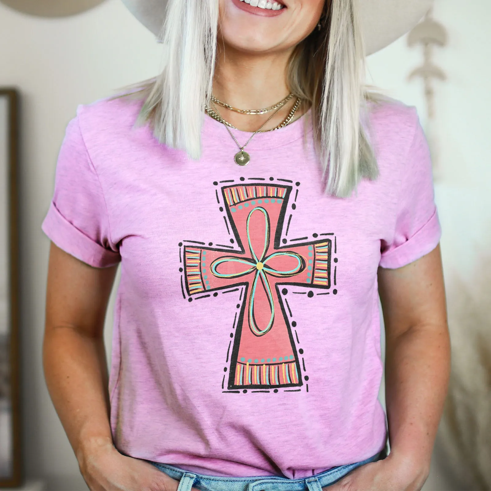 Mauve Cross Tee