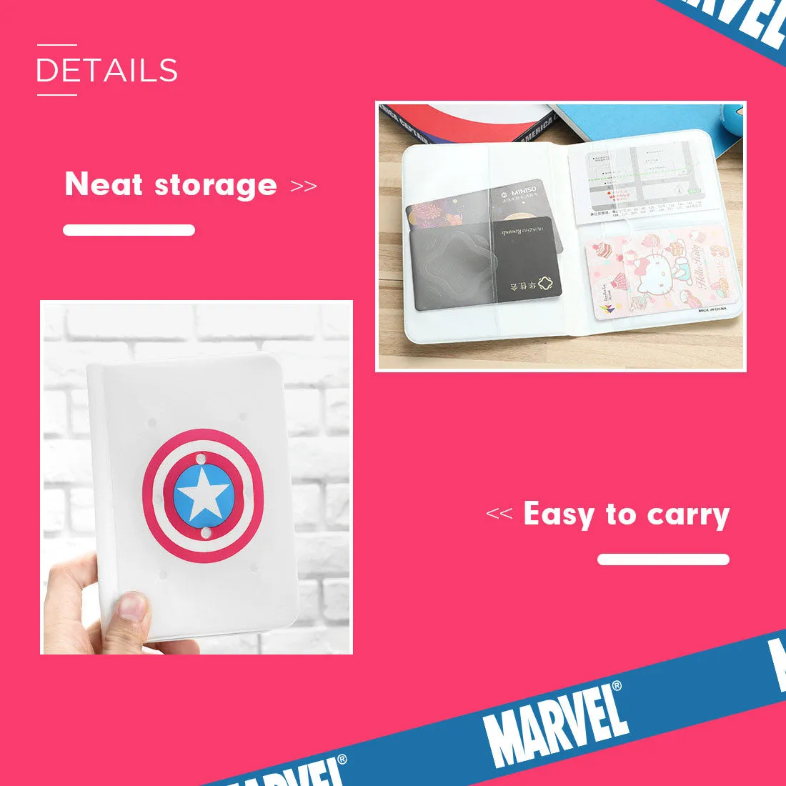 MINISO x Marvel - Simple Passport Holder Travel Wallet Cover