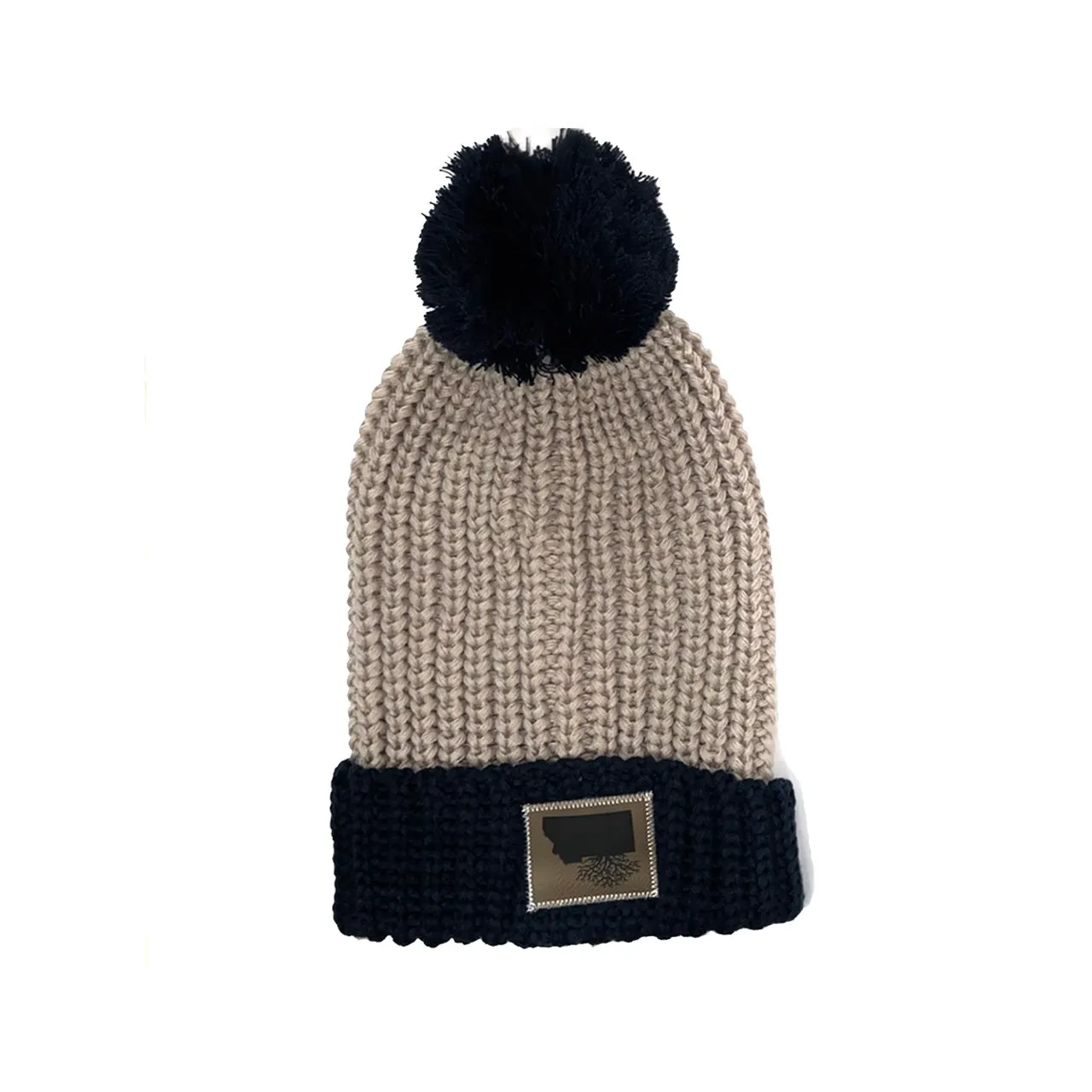 MT Roots Pom Chunky Knit Slouch Beanie