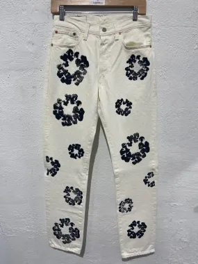 NEW Denim Tears x Levis Wreath Jeans - White/Black