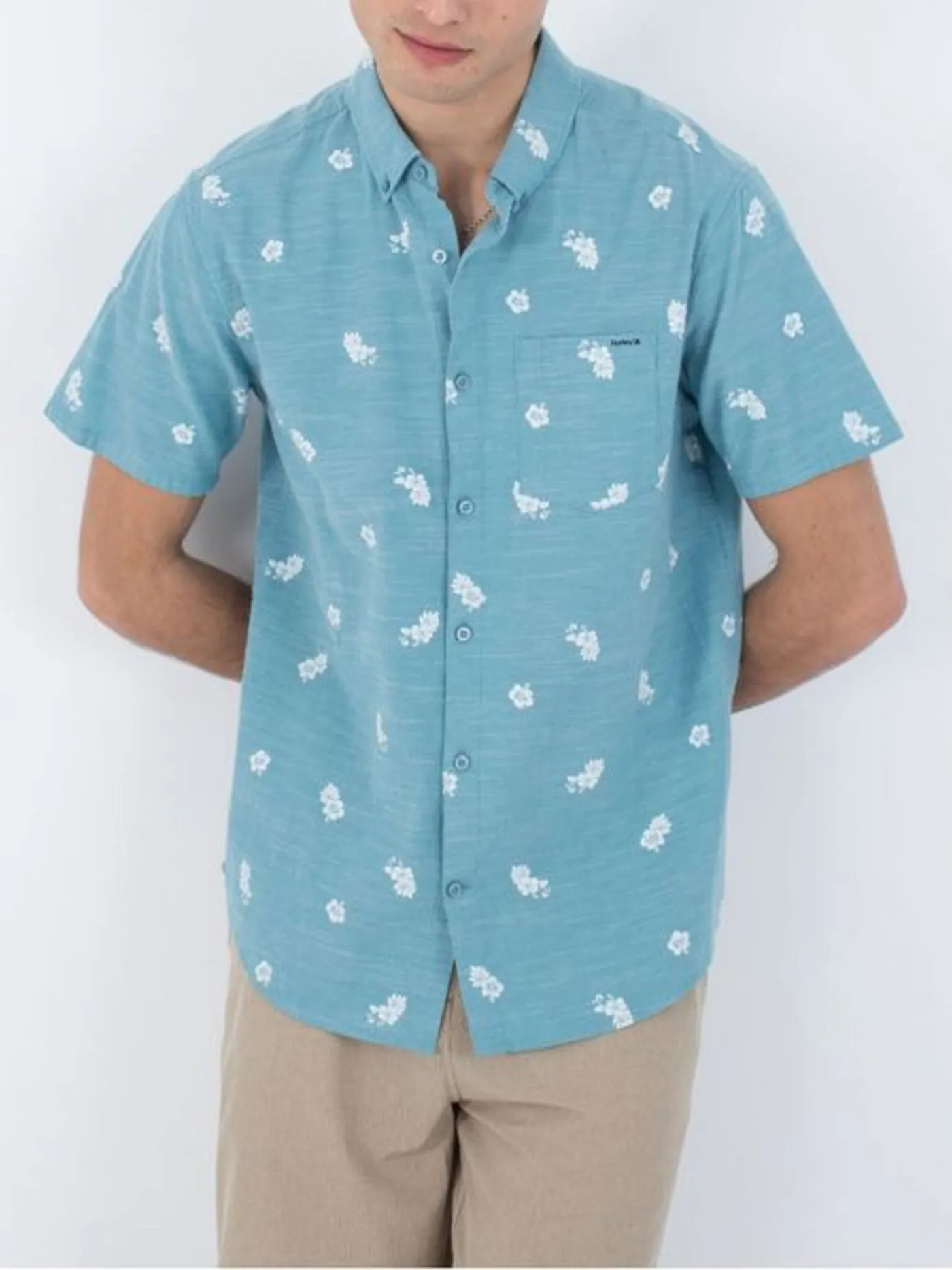 One & Only Stretch Print Short Sleeve Buttondown Shirt