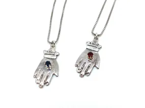 Open Hand : Garnet or Sapphire