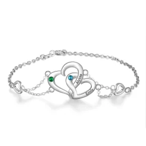 Personalized Intertwined Bracelet With Birthstone