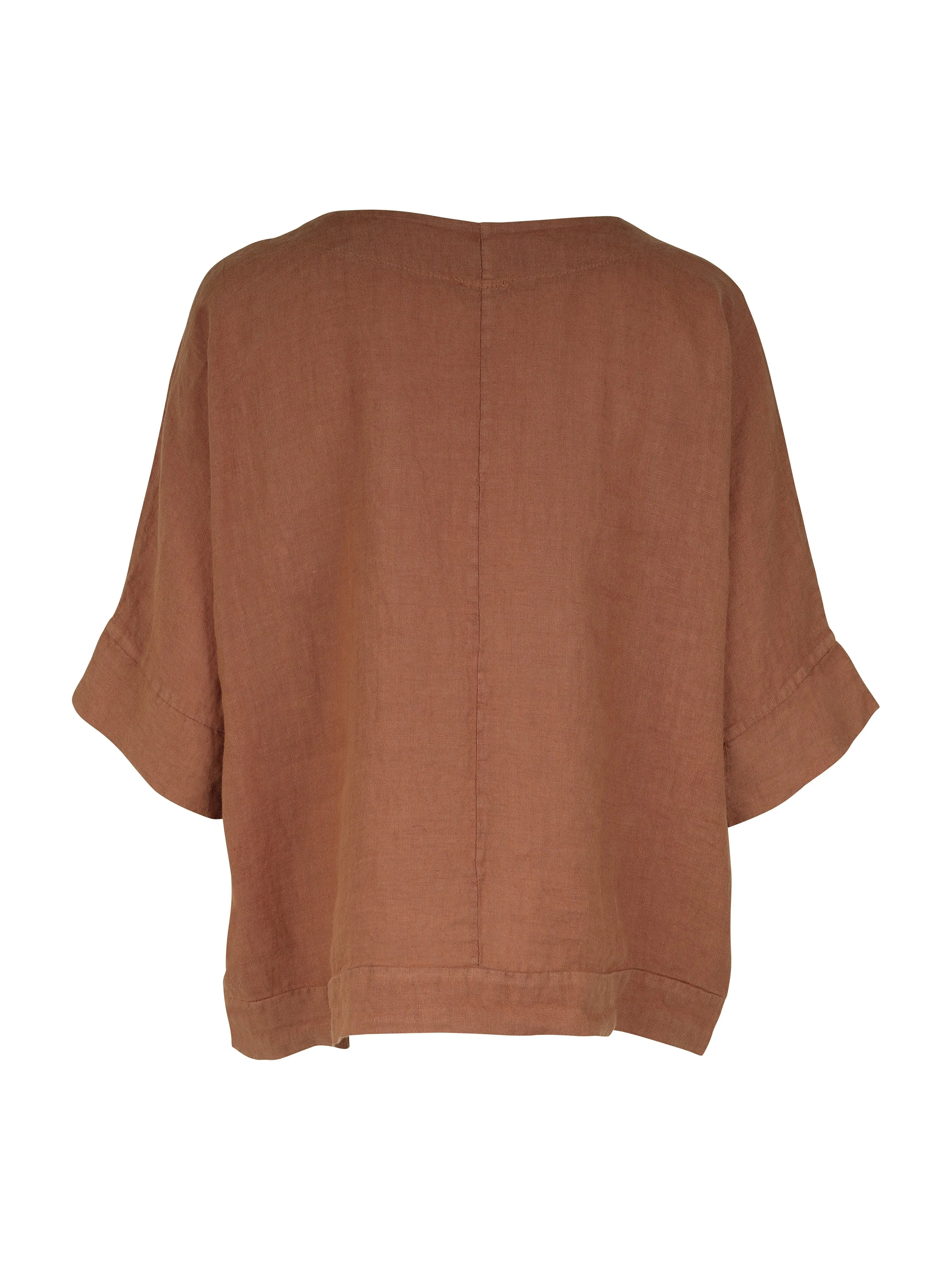 POLETTE linen top - Mocca Mousse