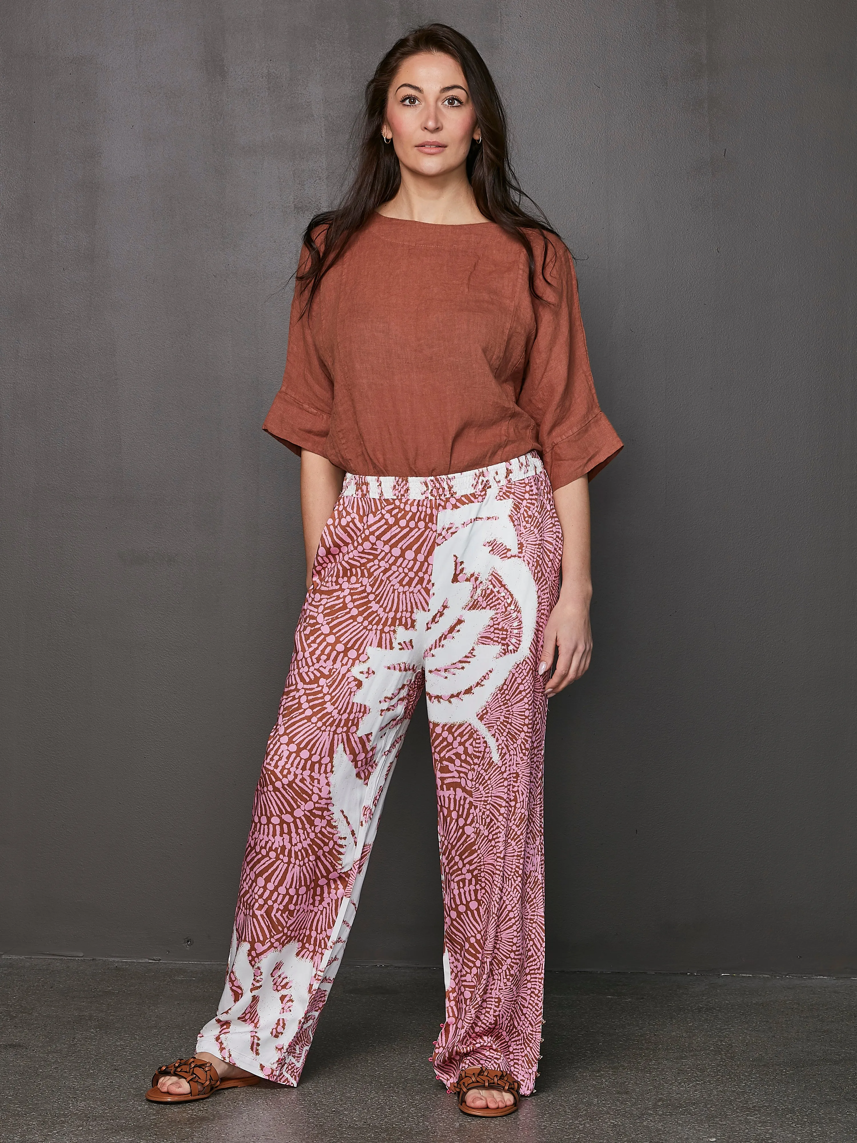 POLETTE linen top - Mocca Mousse