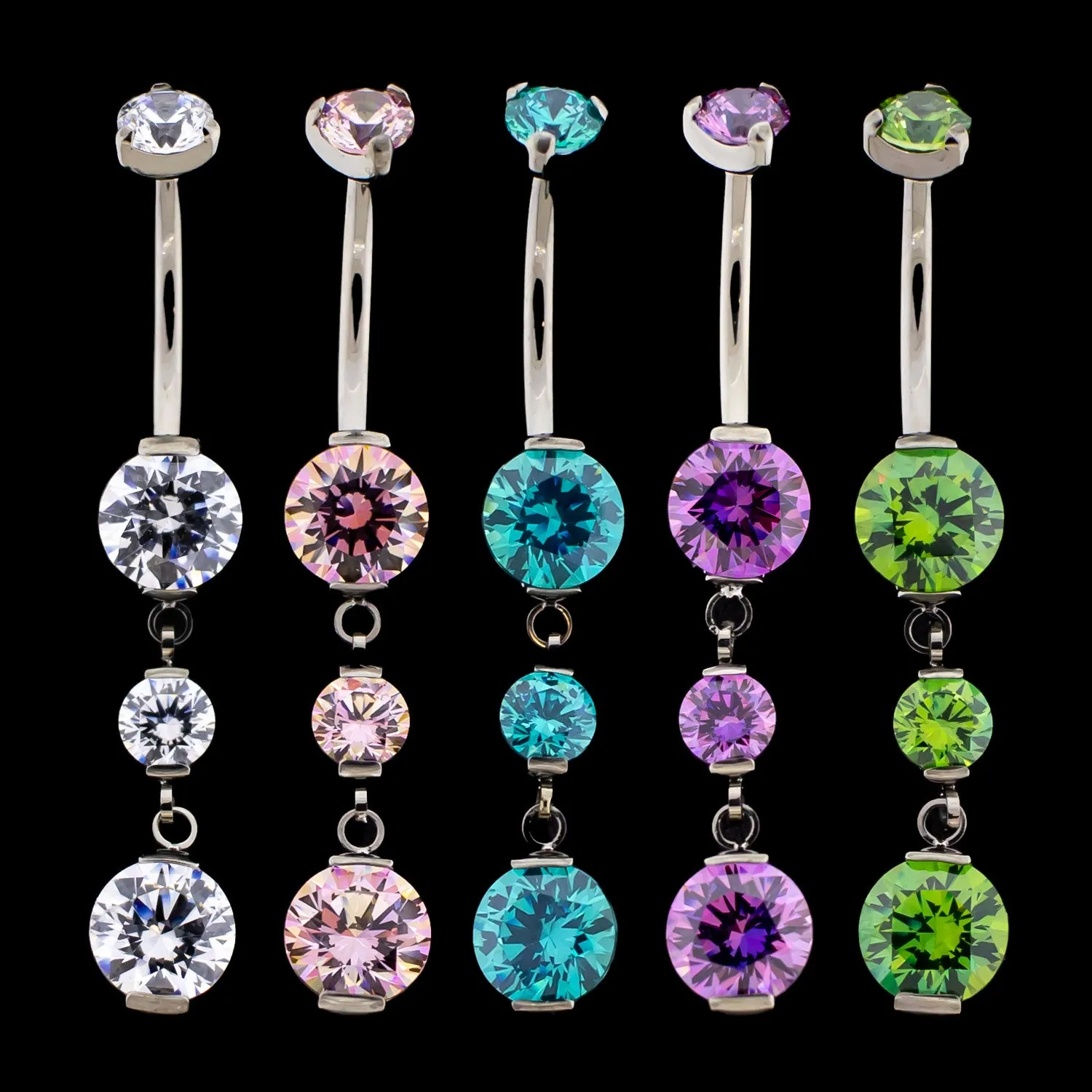 Premium Zirconia Dangling Navel Ring