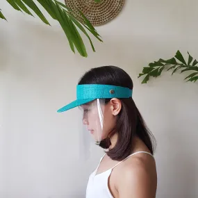 Raffia Visor   Face Shield (Turquoise)