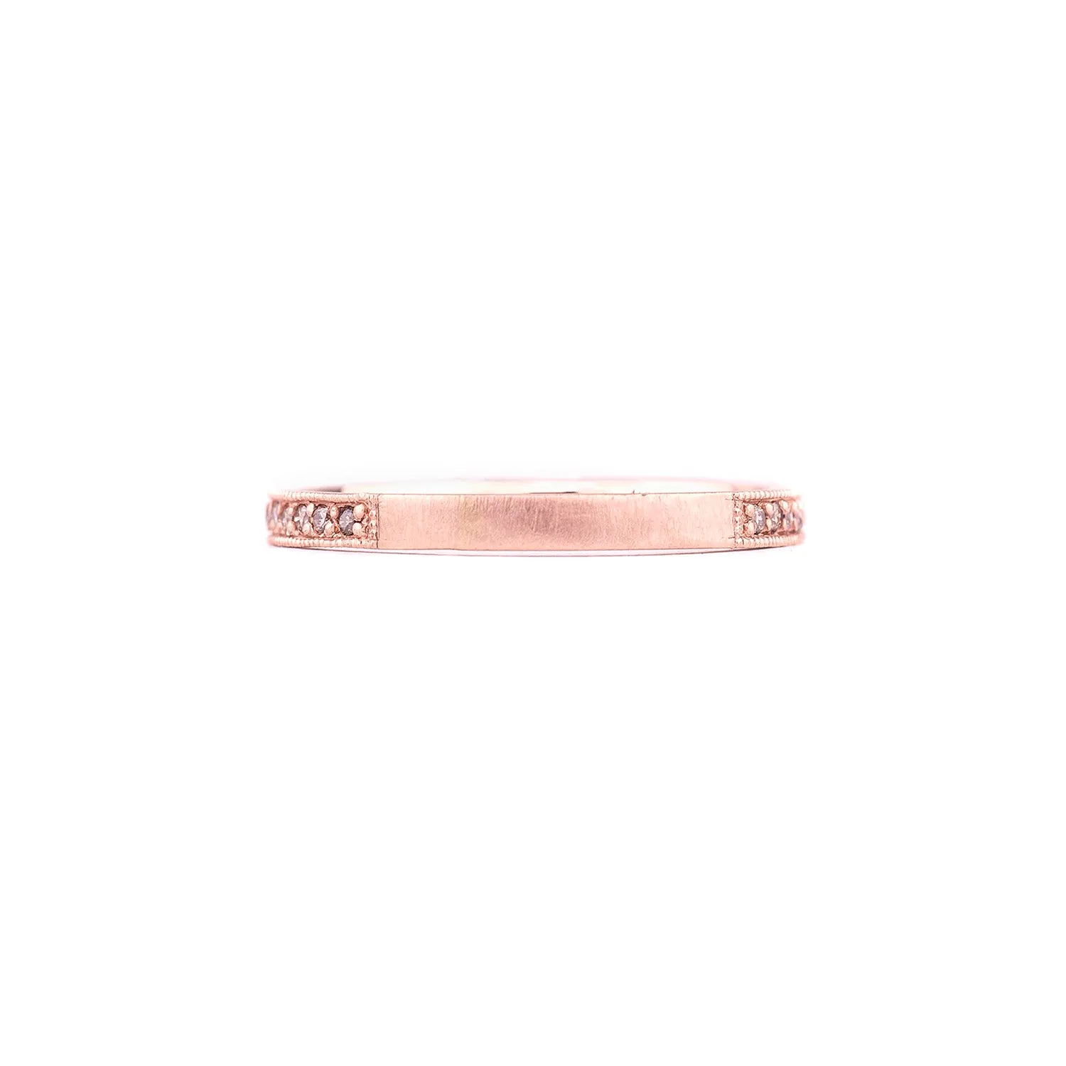 Rose Gold Stacking Pave Diamond Band by Dawes Design