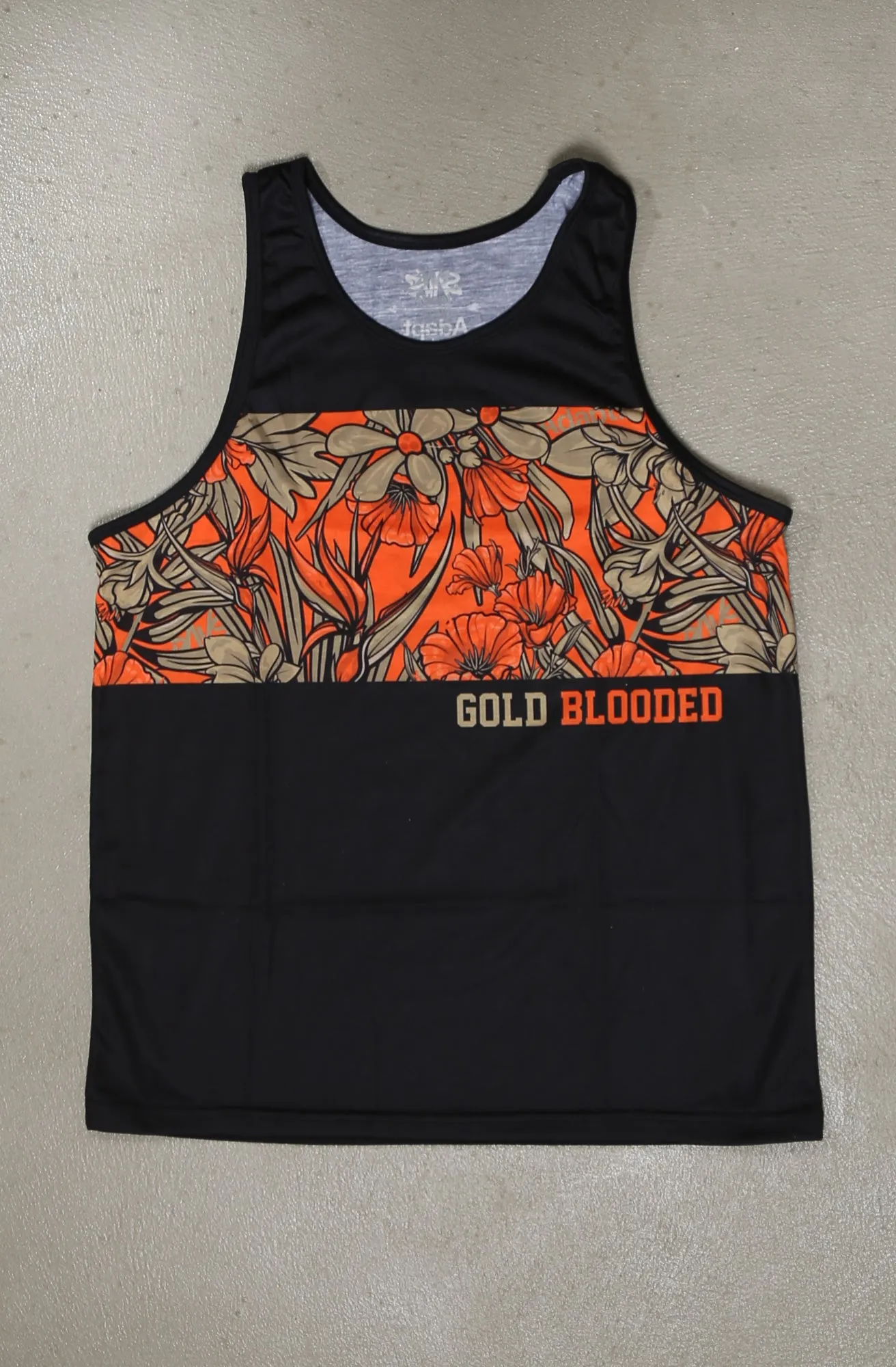 SAVS X Adapt :: Gold Blooded Floral (Men's Black/Orange Tank)