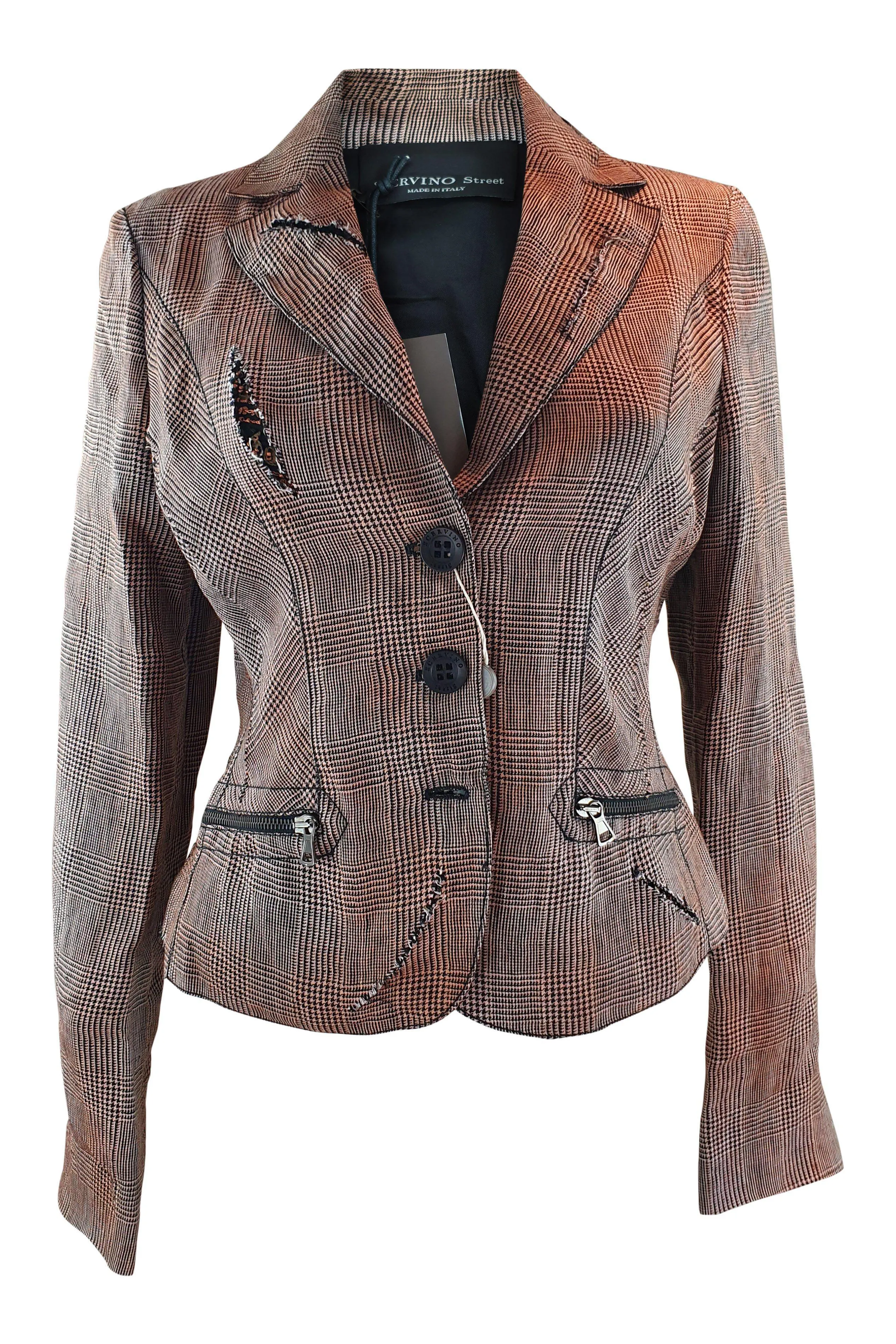 SCERVINO STREET Ermanno Scervino Brown Fitted Jacket (US 8)