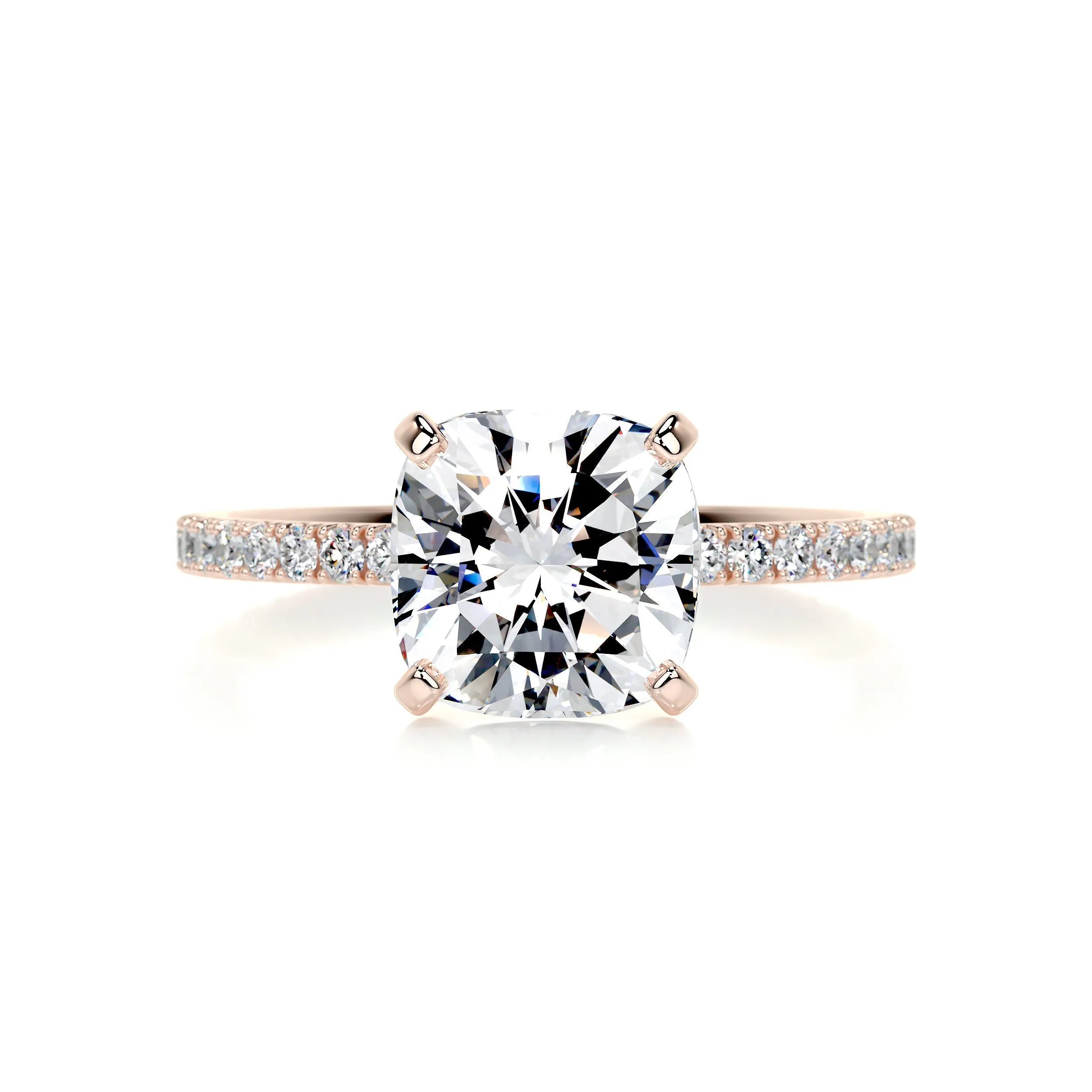 Stephanie Moissanite & Diamonds Ring   (2.8 Carat) -14K Rose Gold (RTS)