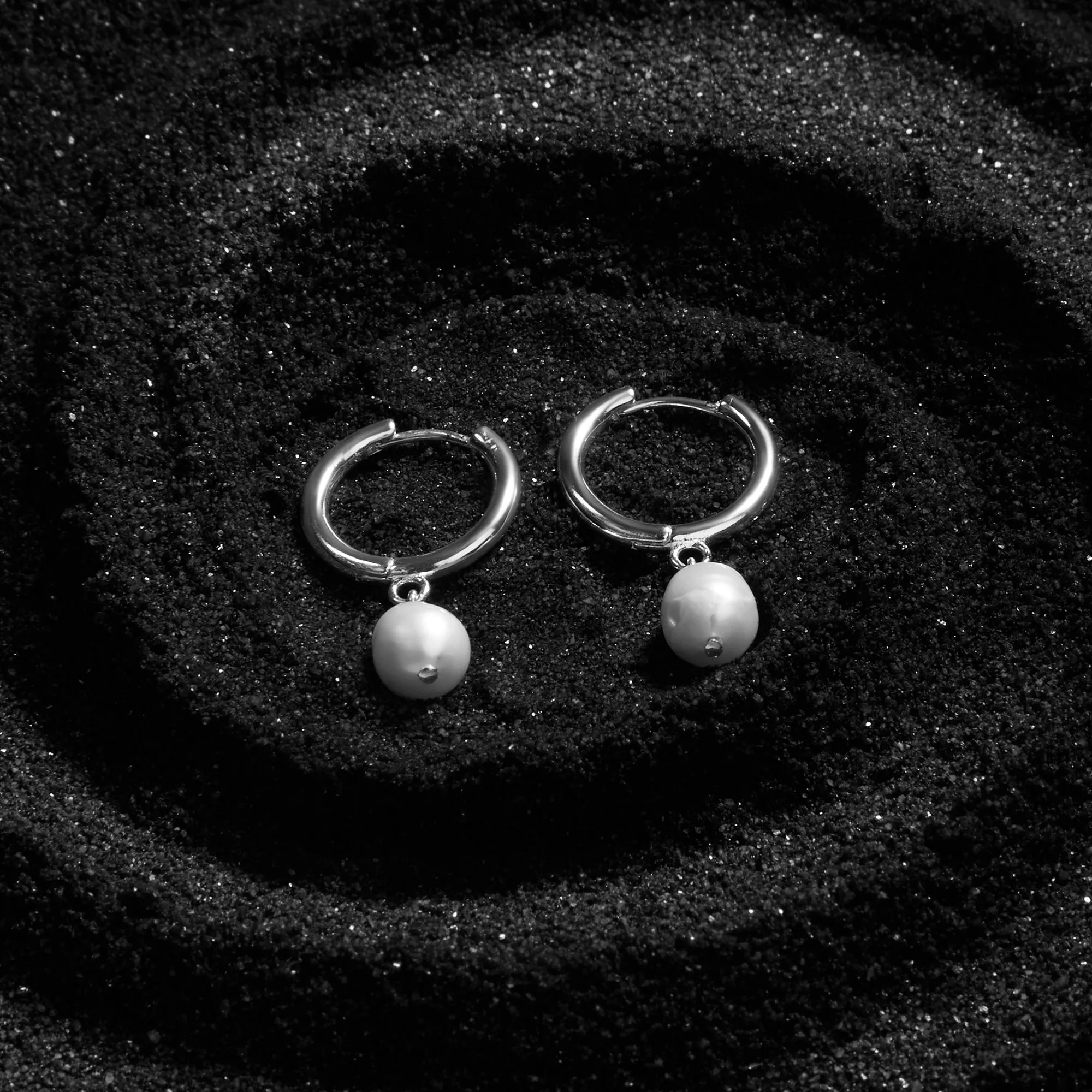 Sterling Silver-Plated Pearl Drop Earrings