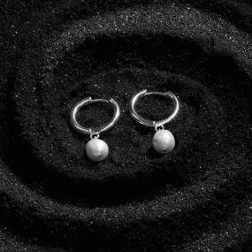 Sterling Silver-Plated Pearl Drop Earrings