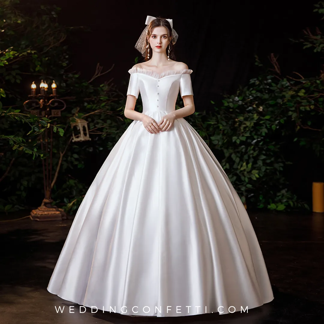 The Lercinda Wedding Bridal Short Sleeve Gown