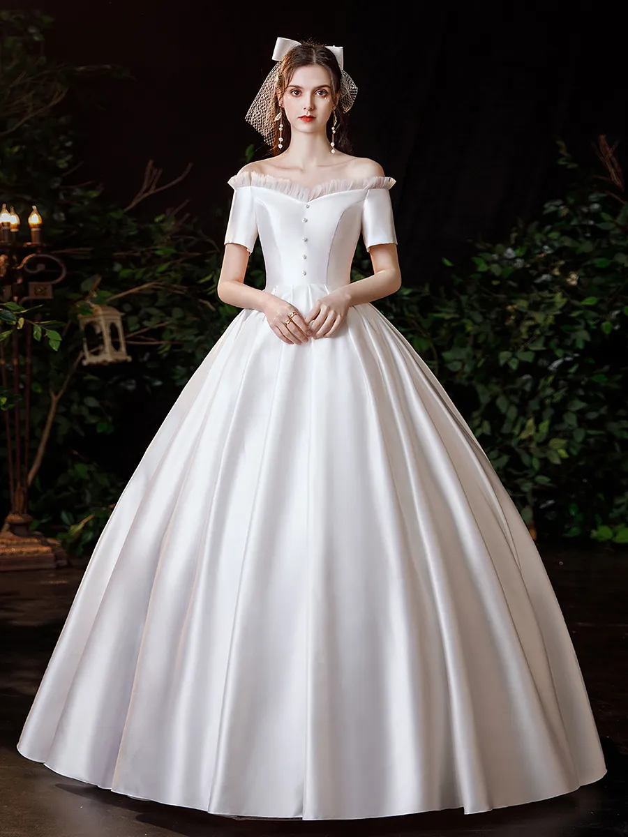 The Lercinda Wedding Bridal Short Sleeve Gown