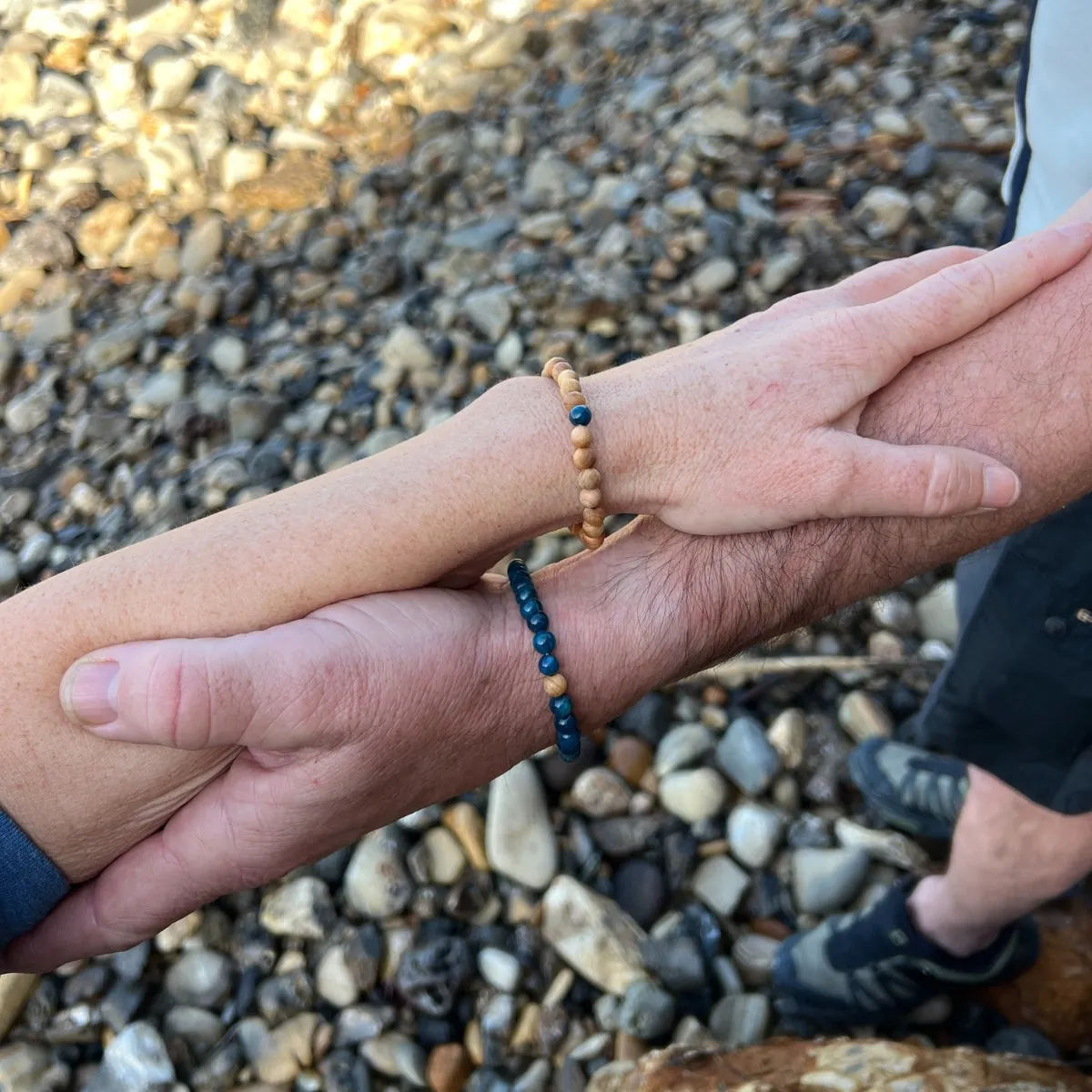 TWOgether Bracelet Pair: Apatite and Sandalwood