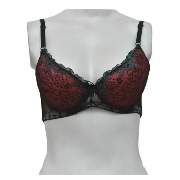 Women Underwired Bra Padded Bra Fancy Net Pushup Bra