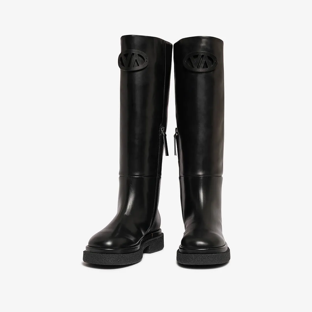 Women's leather knee boot